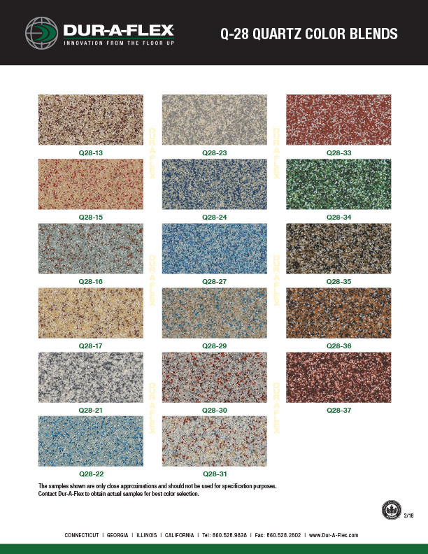 Floor Coating Color Charts - Concrete Resurfacing Systems