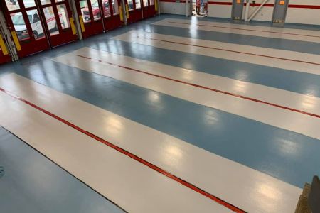 Epoxy flooring for fire station